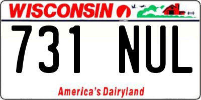WI license plate 731NUL