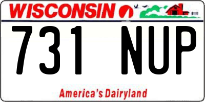 WI license plate 731NUP