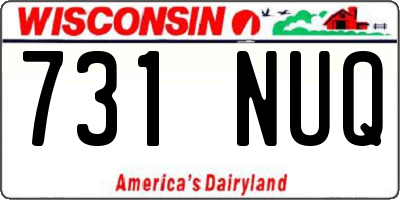 WI license plate 731NUQ