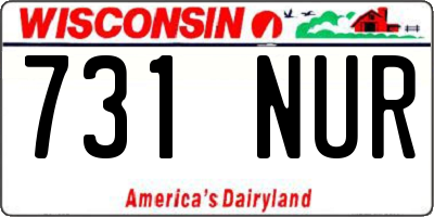 WI license plate 731NUR