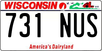 WI license plate 731NUS