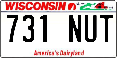 WI license plate 731NUT