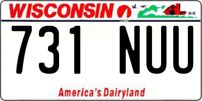 WI license plate 731NUU