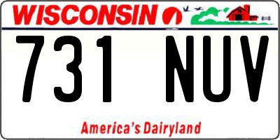 WI license plate 731NUV