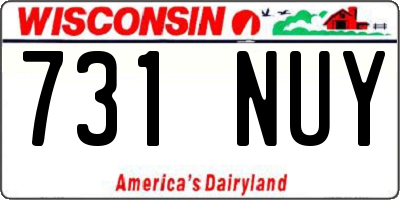 WI license plate 731NUY