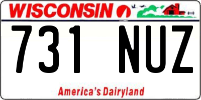 WI license plate 731NUZ