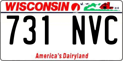 WI license plate 731NVC