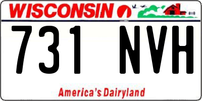 WI license plate 731NVH