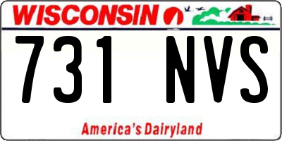 WI license plate 731NVS