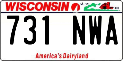 WI license plate 731NWA
