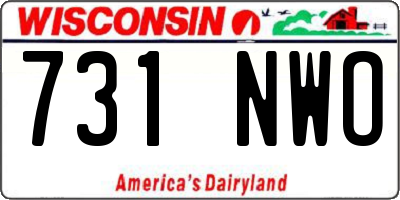 WI license plate 731NWO