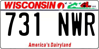 WI license plate 731NWR