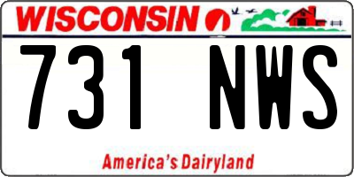 WI license plate 731NWS