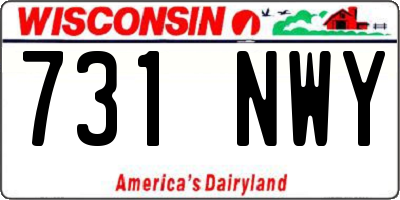 WI license plate 731NWY