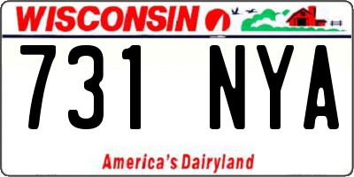 WI license plate 731NYA