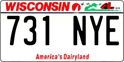 WI license plate 731NYE