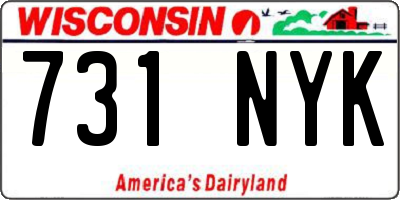 WI license plate 731NYK