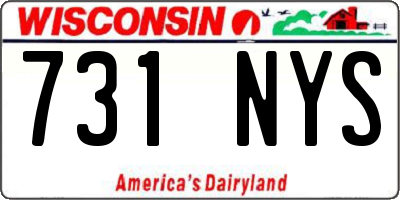 WI license plate 731NYS