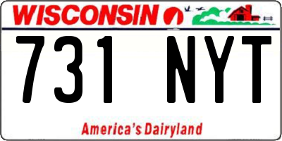 WI license plate 731NYT