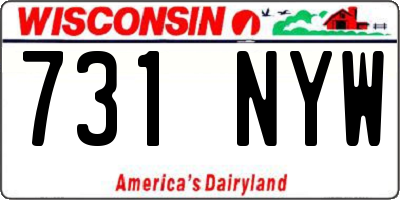 WI license plate 731NYW