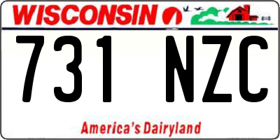 WI license plate 731NZC