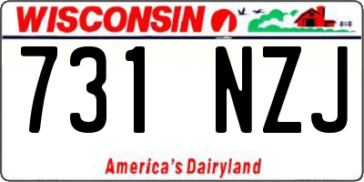 WI license plate 731NZJ