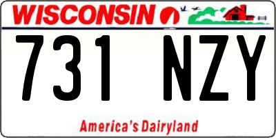 WI license plate 731NZY