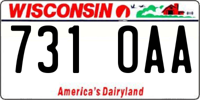 WI license plate 731OAA