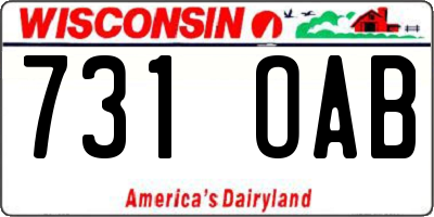 WI license plate 731OAB