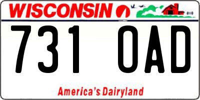 WI license plate 731OAD