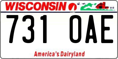 WI license plate 731OAE