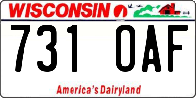 WI license plate 731OAF
