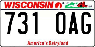 WI license plate 731OAG