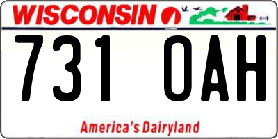 WI license plate 731OAH