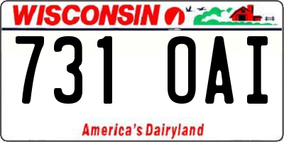 WI license plate 731OAI