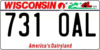 WI license plate 731OAL