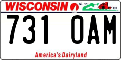 WI license plate 731OAM