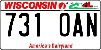 WI license plate 731OAN