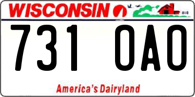 WI license plate 731OAO