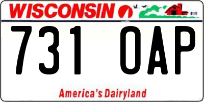 WI license plate 731OAP