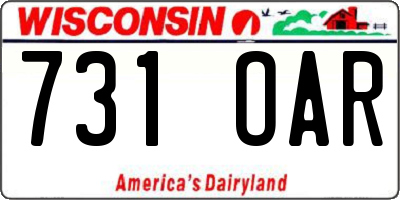 WI license plate 731OAR