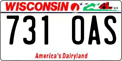WI license plate 731OAS