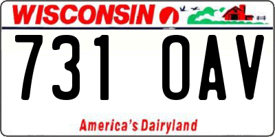 WI license plate 731OAV