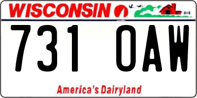 WI license plate 731OAW
