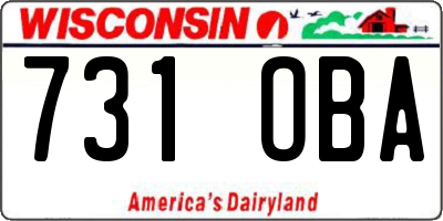 WI license plate 731OBA