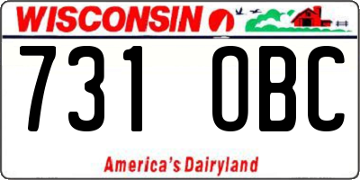 WI license plate 731OBC
