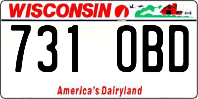 WI license plate 731OBD