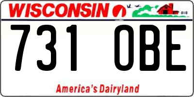 WI license plate 731OBE