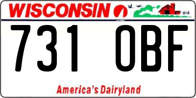 WI license plate 731OBF