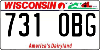 WI license plate 731OBG